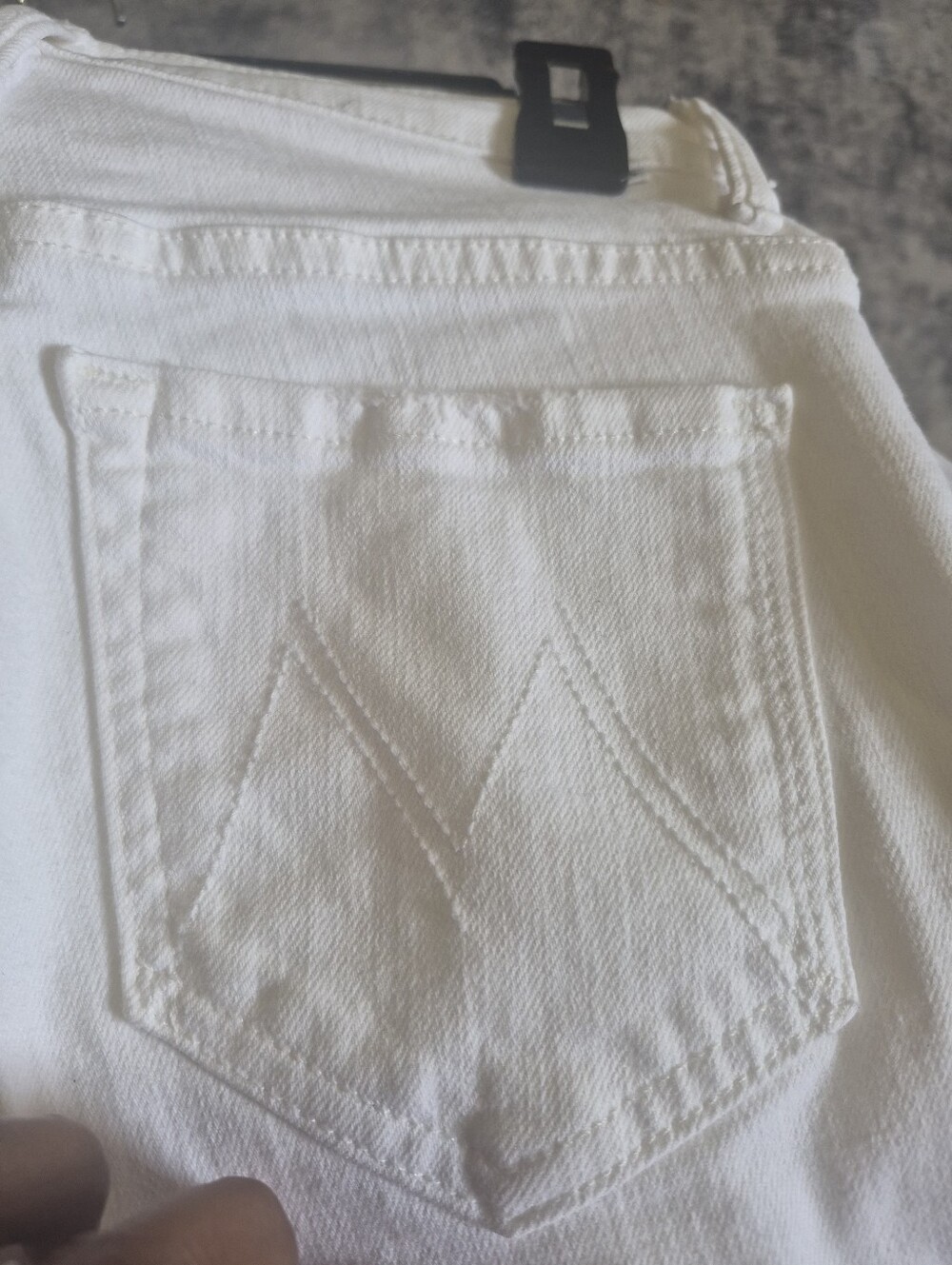 MOTHER The Insider Crop Step Fray Jeans White High Rise Crop Denim Size 25 - Picture 4 of 9